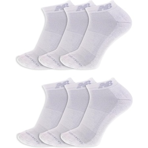 New Balance Unisex Adult Performance Cushioned Low Cut Socks – 6 & 12 Pairs – Moisture Wicking(White (6 Pairs))