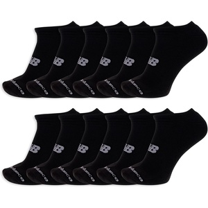 New Balance Unisex Adult Performance Cushioned No Show Socks – 6 & 12 Pairs – Moisture Wicking(Black (12 Pairs))