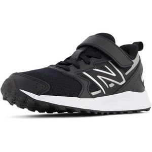 New Balance Unisex-Child Kids Fresh Foam 650 V1 Bungee Lace with Top Strap(Black/Metallic Silver/White)