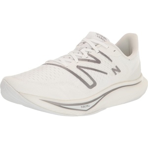 New Balance Womens FuelCell Rebel V3Running Shoe(White/Dark Silver Metallic/Light Silver Metallic)