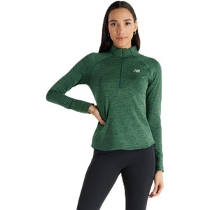 New Balance womens Athletics Heat Grid 1/2 Zip(Night Watch Green Heather)