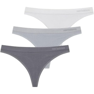 New Balance womens Ultra Comfort Performance Seamless Thong Underwear (3 Pack) Thong Panties(Castlerock/Mindful Grey/Athletic Grey)