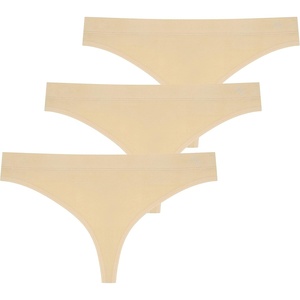 New Balance womens Ultra Comfort Performance Seamless Thong Underwear (3 Pack) Thong Panties(Nude/Nude/Nude)