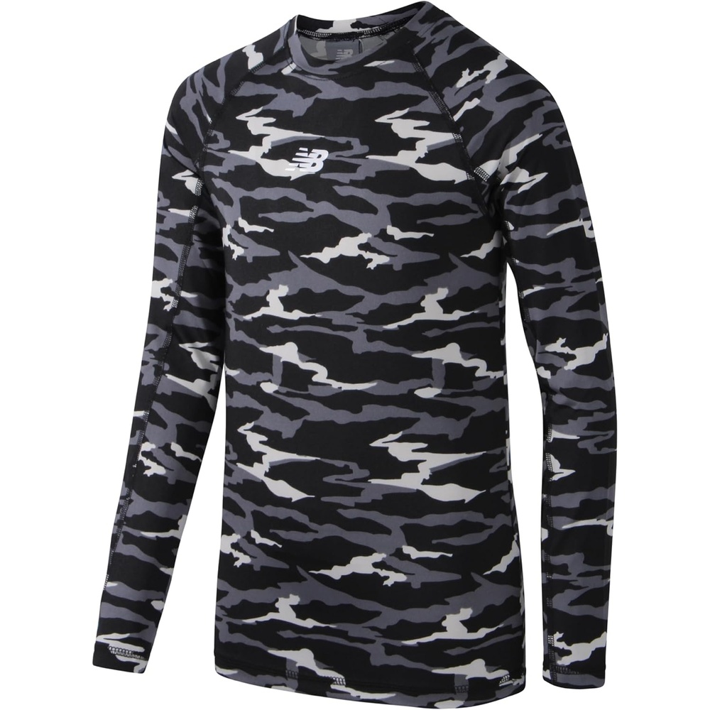 image:imageNew Balance Boys Base Layer Top Long Sleeve Insulated Compression Thermal  Smooth Snug Feel Wear Solo or Layered Lightweight Warmth without Bulk for Sports School amp Chilly Outdoor DaysBlack Camo