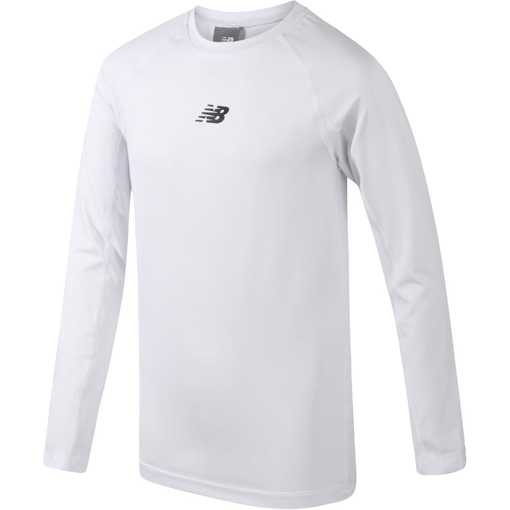 image:imageNew Balance Boys Base Layer Top Long Sleeve Insulated Compression Thermal  Smooth Snug Feel Wear Solo or Layered Lightweight Warmth without Bulk for Sports School amp Chilly Outdoor DaysWhite