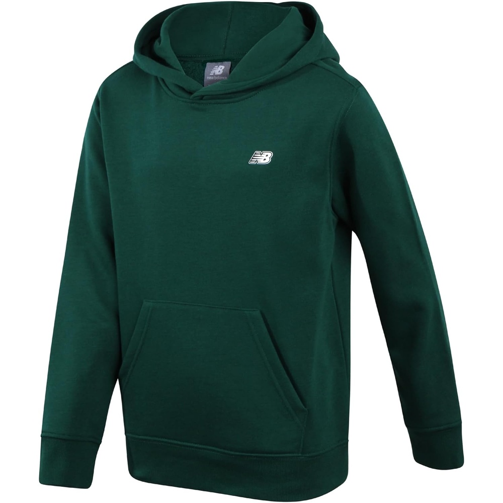 image:imageNew Balance Boys Cotton Fleece Pullover Hoodie with Pocket 2T20  Soft Brushed Interior Lined Hood amp Ribbed Cuffs Athletic Logo for Layering at School Sports amp Everyday PlayMarsh Green
