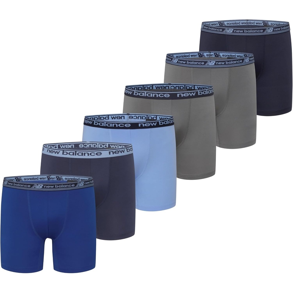 image:imageNew Balance Boys Nonbrushed Jersey Sport Performance Wicking Boxer Briefs Underwear Multi PackTeam NavyCastlerockElectric SkyTeam RoyalCastlerockTeam Navy
