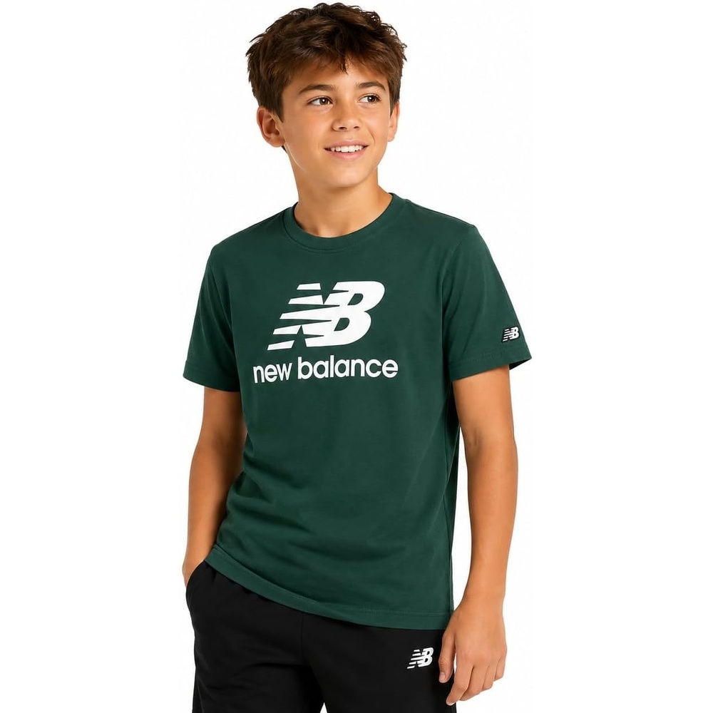 image:imageNew Balance Boys Shirts Short Sleeve Cotton Graphic Tee Athletic Teens  Soft Breathable Blend Classic Logo Look Layer under Hoodies or Wear Solo for School Sports amp Weekends Sizes 820Green