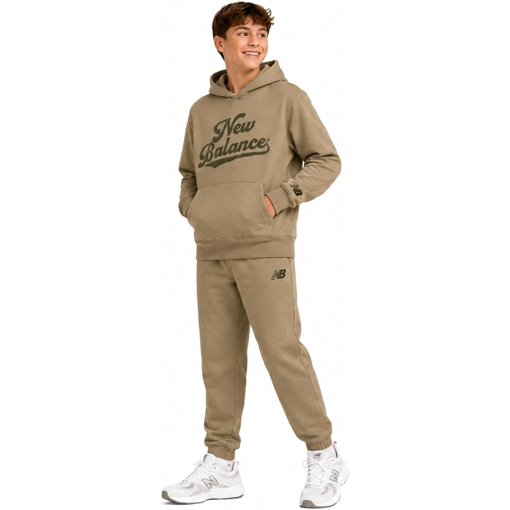 image:imageNew Balance Boys Sweatsuit Set  2 Piece Cozy Athletic Pullover Graphic Hoodie and Fleece Joggers for Boys Sizes 816Olivine