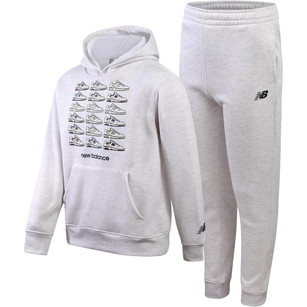 image:imageNew Balance Boys Tracksuit 2 Piece Hoodie amp Jogger Sweatpants 816  Deep Kangaroo Pockets Designed for Easy Movement from Gym Class To Weekend Errands Sharp Matching VibeOatmeal