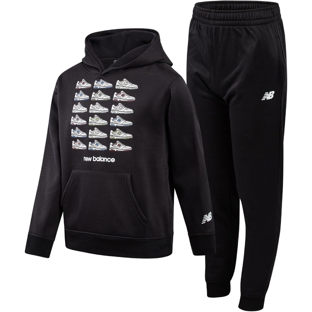 image:imageNew Balance Boys Tracksuit 2 Piece Hoodie amp Jogger Sweatpants 816  Deep Kangaroo Pockets Designed for Easy Movement from Gym Class To Weekend Errands Sharp Matching VibeBlack