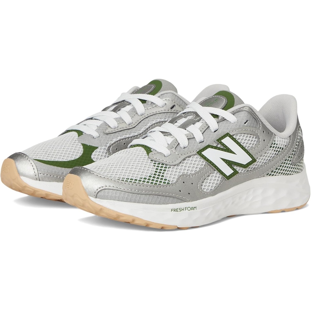image:imageNew Balance Kids Fresh Foam Arishi Lux V1 LaceupRaincloudDark Silver MetallicAlpine Green