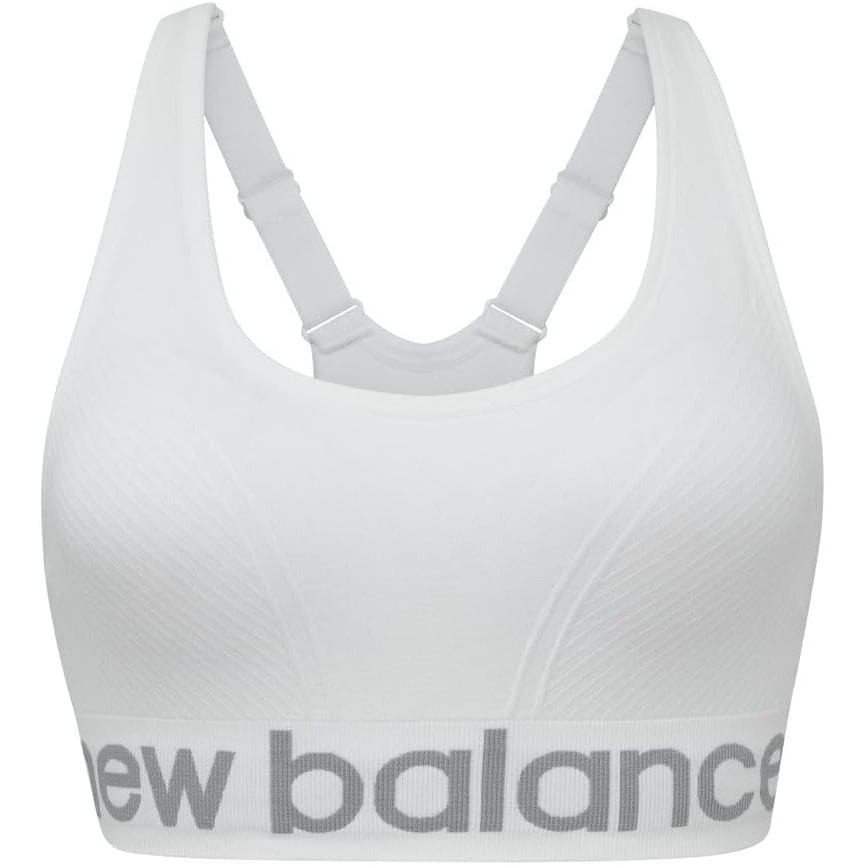 image:imageNew Balance Seamless Cami Sports Bra Adjustable Straps with Keyhole Breathability Munsell White Medium