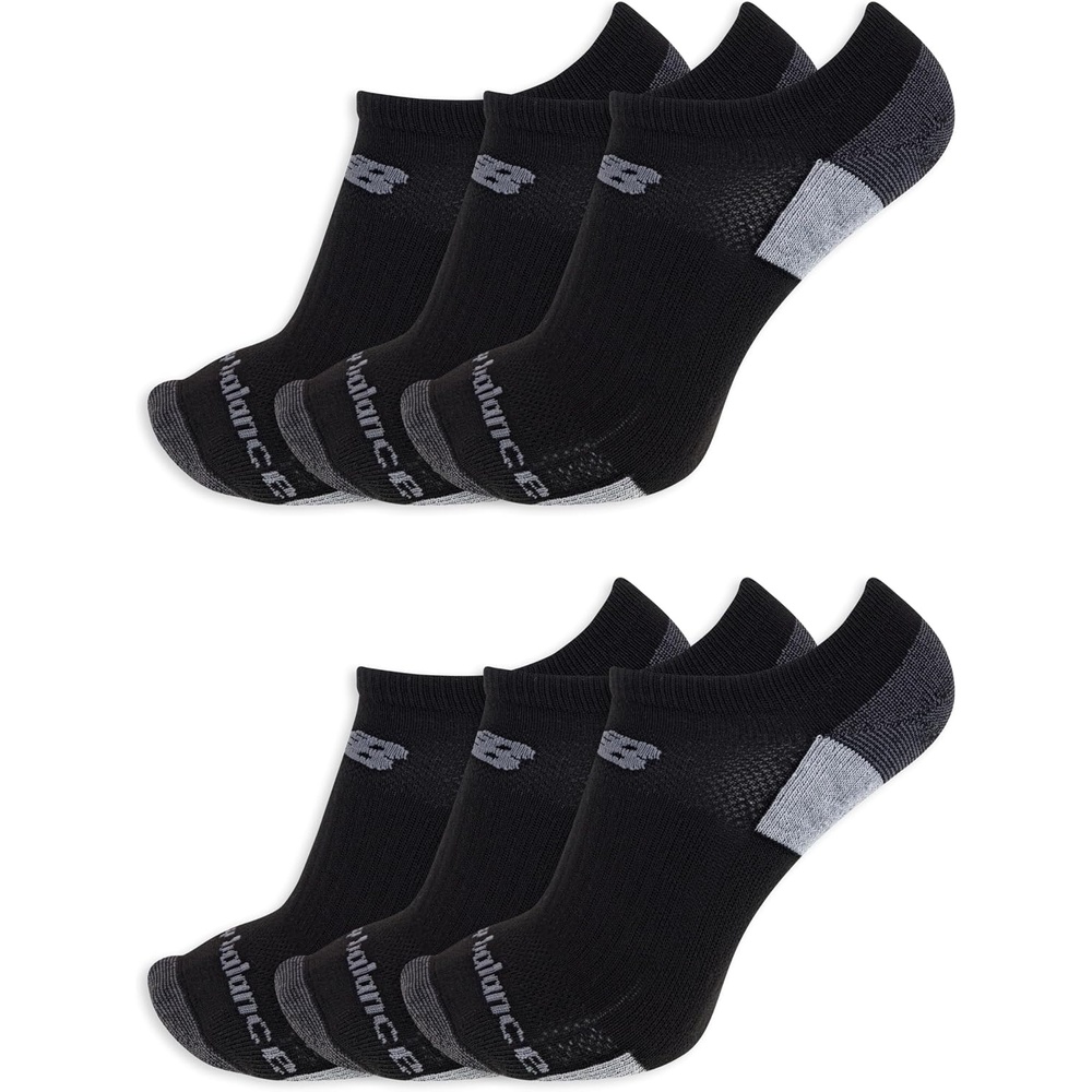 image:imageNew Balance Unisex Adult Performance Recycled No Show Socks 6PackBlack