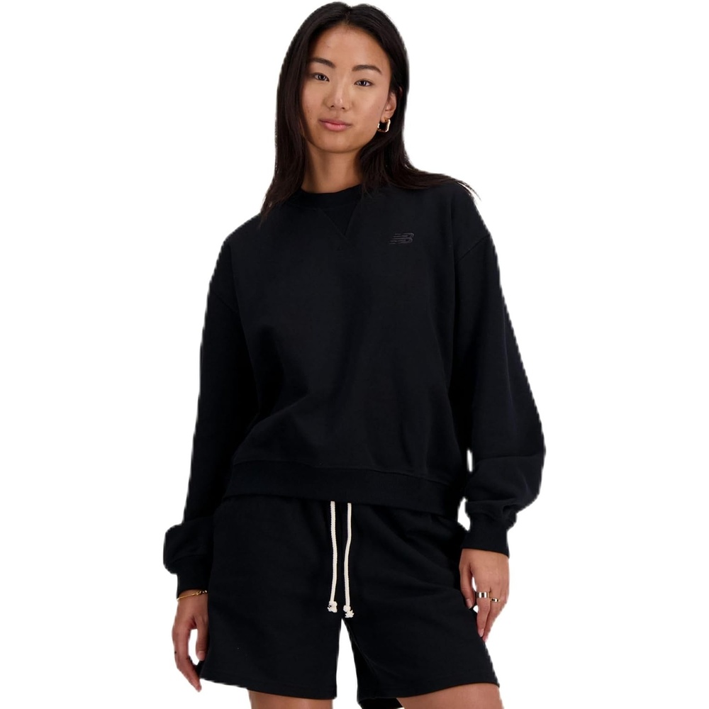 image:imageNew Balance Womens Athletics French Terry CrewBlack