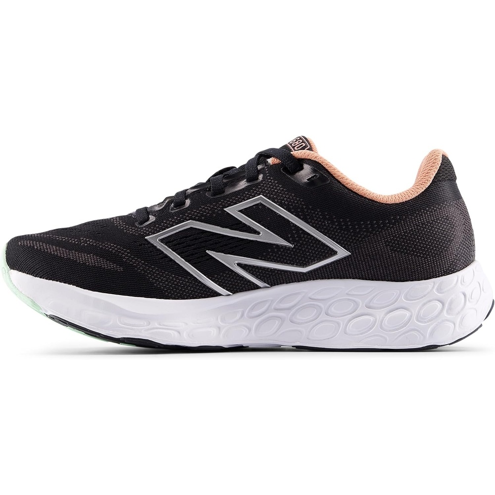 image:imageNew Balance Womens Fresh Foam 680 V8BlackDark Silver MetallicPeach Nectar