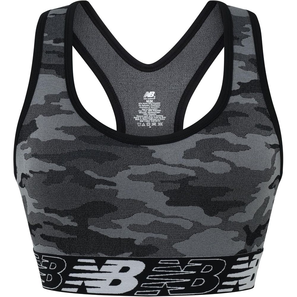 image:imageNew Balance Womens New Balance Seamless Sports BraCamo Black