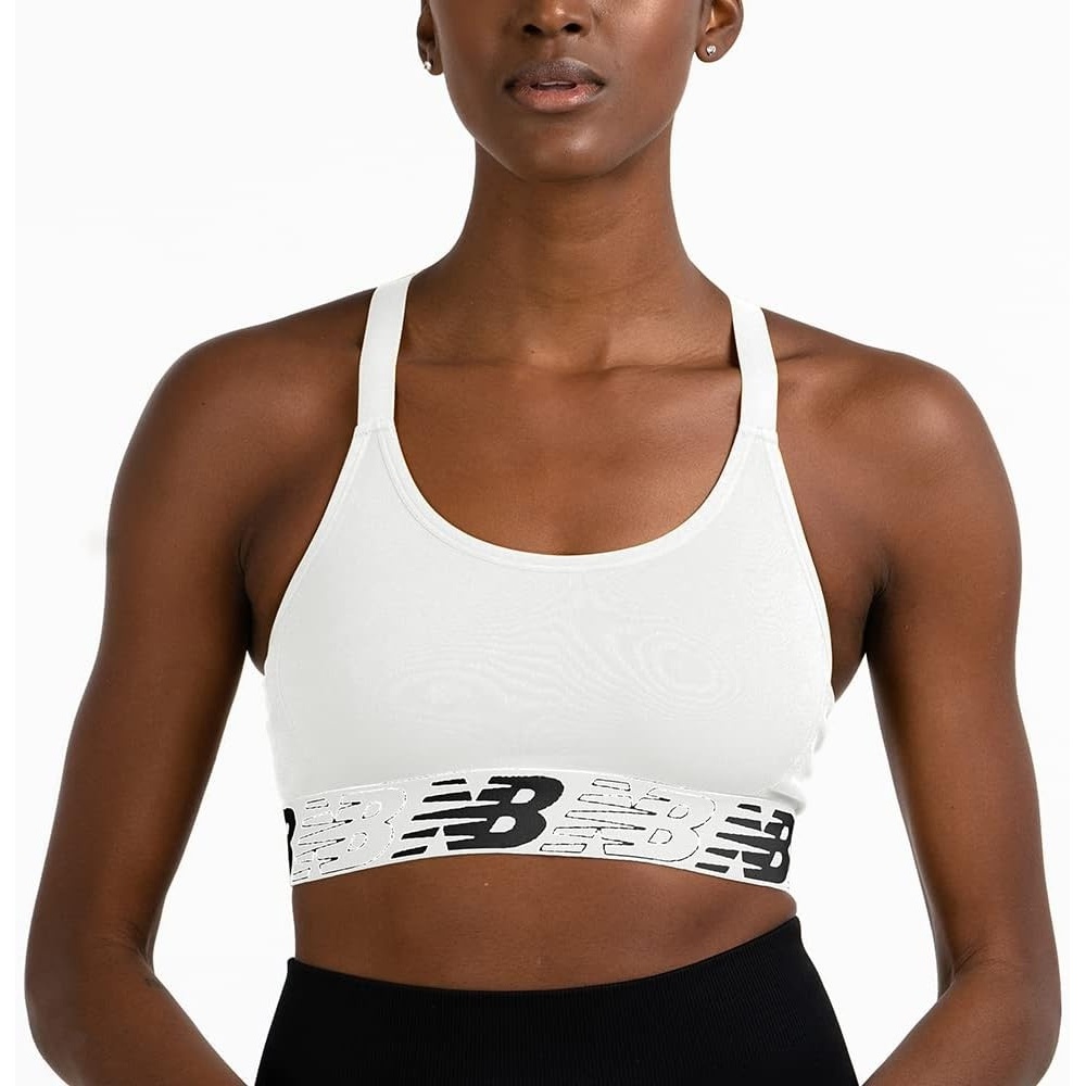 image:imageNew Balance Womens New Balance Seamless Sports BraMunsell White Logo