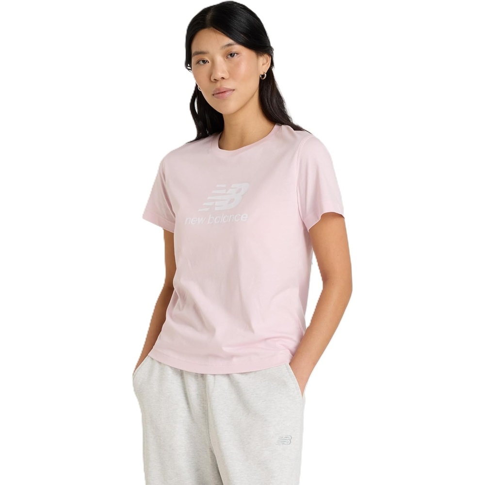 image:imageNew Balance Womens Sport Essentials Jersey Logo TShirtRose Sugar