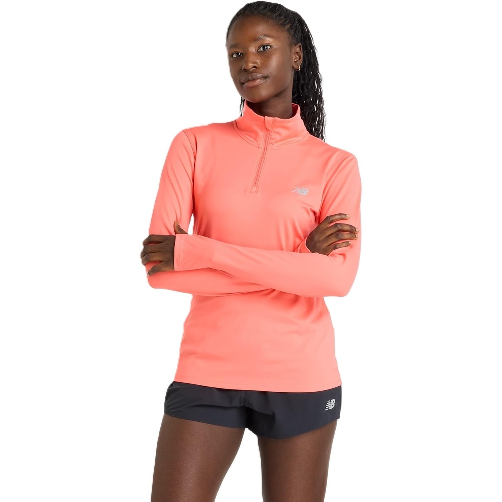 image:imageNew Balance Womens Sport Essentials Space Dye Quarter ZipDrift Red