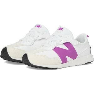 New Balance Baby Girls’ 327 Hook & Loop Sneakers(White/Passion Fruit)