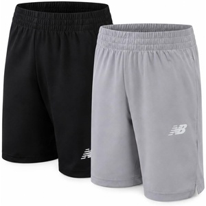 New Balance Boys 2 Pack Woven Shorts, Running & Outdoor, Youth Sizes 8-20 | Lightweight Polyester Blend, Cool for Warm Weather, Great for Football, Soccer, or Track, Two Pairs for Rotation(Black Raincloud)