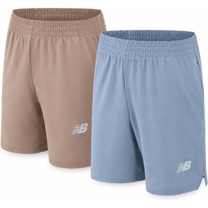 New Balance Boys 2 Pack Woven Shorts, Running & Outdoor, Youth Sizes 8-20 | Lightweight Polyester Blend, Cool for Warm Weather, Great for Football, Soccer, or Track, Two Pairs for Rotation(Grey Stone)