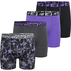 New Balance Boys’ 3.5″ Underwear, Performance Boxer Briefs (4 Pack)(Electric Thunderbolt Camo/Electric Indigo/Magnet/Black)