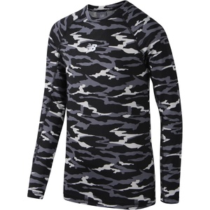 New Balance Boys Base Layer Top, Long Sleeve Insulated Compression Thermal | Smooth Snug Feel, Wear Solo or Layered, Lightweight Warmth without Bulk for Sports, School & Chilly Outdoor Days(Black Camo)