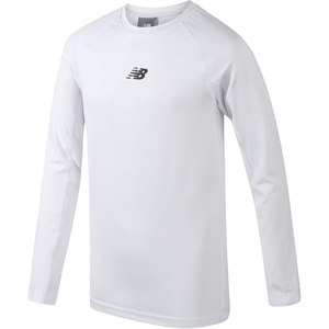 New Balance Boys Base Layer Top, Long Sleeve Insulated Compression Thermal | Smooth Snug Feel, Wear Solo or Layered, Lightweight Warmth without Bulk for Sports, School & Chilly Outdoor Days(White)