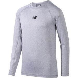 New Balance Boys Base Layer Top, Long Sleeve Insulated Compression Thermal | Smooth Snug Feel, Wear Solo or Layered, Lightweight Warmth without Bulk for Sports, School & Chilly Outdoor Days(Grey Heather)