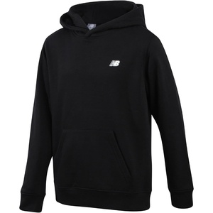 New Balance Boys Cotton Fleece Pullover Hoodie with Pocket, 2T-20 | Soft Brushed Interior, Lined Hood & Ribbed Cuffs, Athletic Logo for Layering at School, Sports & Everyday Play(Black)