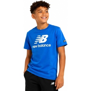 New Balance Boys Shirts, Short Sleeve Cotton Graphic Tee, Athletic Teens | Soft Breathable Blend, Classic Logo Look, Layer under Hoodies or Wear Solo for School, Sports & Weekends, Sizes 8-20(Bright Blue)