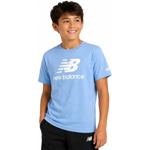 New Balance Boys Shirts, Short Sleeve Cotton Graphic Tee, Athletic Teens | Soft Breathable Blend, Classic Logo Look, Layer under Hoodies or Wear Solo for School, Sports & Weekends, Sizes 8-20(Electric Sky)