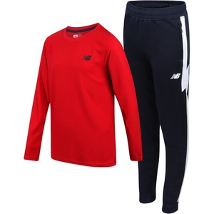 New Balance Boys Sweatpants Set – 2 Piece Athletic Bomber Jacket and Fleece Joggers Sweatpants Youth Activewear Set(Red Eclipse)