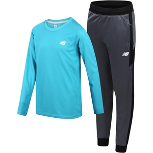 New Balance Boys Sweatpants Set – 2 Piece Athletic Bomber Jacket and Fleece Joggers Sweatpants Youth Activewear Set(Sky Lead)
