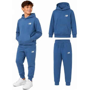 New Balance Boys Sweatpants Set – 2 Piece Fleece Pullover Boys Hoodie and Athletic Jogger Pants Youth Kids Activewear Set(Blue Laguna)