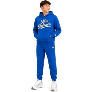 New Balance Boys Sweatsuit Set – 2 Piece Cozy Athletic Pullover Graphic Hoodie and Fleece Joggers for Boys (Sizes: 8-16)(Blue Gem)