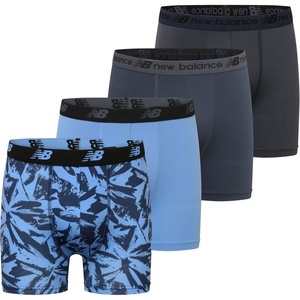 New Balance Boys’ Tagless Moisture Wicking Breathable Boxer Briefs Underwear (2 Performance/2 Mesh)(Abstract Camo/Spring Sky/Navy/Thunder)