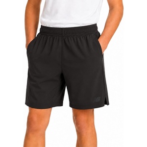 New Balance Boys Woven Shorts, Basketball, Soccer, Running, Gym, Kids Fit | Smooth Stretch Moves with Him, Flexible Waistband, Secure Pockets, Easy Pull-On, Fits Ages 8 to 20(Black)