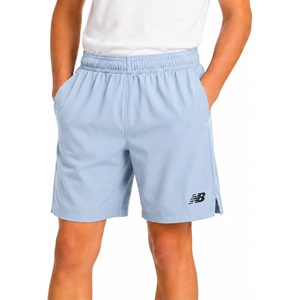 New Balance Boys Woven Shorts, Basketball, Soccer, Running, Gym, Kids Fit | Smooth Stretch Moves with Him, Flexible Waistband, Secure Pockets, Easy Pull-On, Fits Ages 8 to 20(Light Artic Grey)