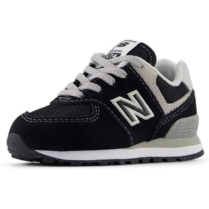 New Balance Kids 574 Bungee Lace (Infant/Toddler)(Black/White)