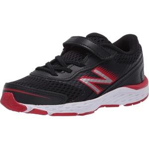 New Balance Kids’ 680 V6 Hook and Loop Running Shoe(Black/Team Red)