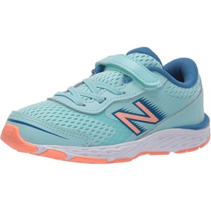 New Balance Kids’ 680 V6 Hook and Loop Running Shoe(Blue/Mako/Pink)