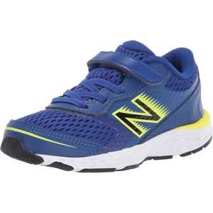 New Balance Kids’ 680 V6 Hook and Loop Running Shoe(Marine Blue/Lemon Slush/Black)