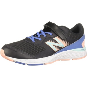 New Balance Kids’ 680 V6 Hook and Loop Running Shoe(Phantom/Stellar Blue/Cloud Pink)