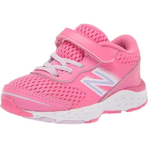 New Balance Kids’ 680 V6 Hook and Loop Running Shoe(Sporty Pink/Astral Glow)
