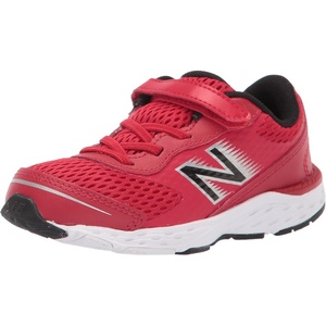 New Balance Kids’ 680 V6 Hook and Loop Running Shoe(Team Red/Black/Silver Metallic)