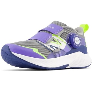 New Balance Kids’ DynaSoft Reveal V4 Boa Running Shoe(Shadow Grey/Electric Indigo/Thirty Watt)