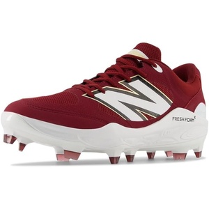 New Balance Men’s Fresh Foam 3000 V7 Molded Baseball Shoe(Mercury Red/Gold)
